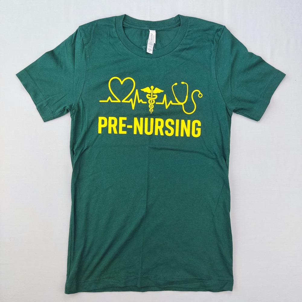 Bella Canvas T-Shirt Unisex XS Green Baylor University Pre-Nursing Graphic Tee